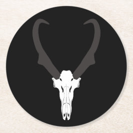 Anpassbarer Gabelbock-Schädel Runder Pappuntersetzer