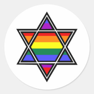 Anpassbarer Gay Pride Rainbow Star von David Runder Aufkleber