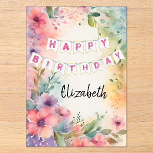 Anpassbarer Geburtstag Acryleinladungen