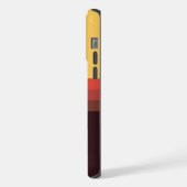 Anpassbarer, gelber roter Maroon-schwarzer Farbblo iPhone Hülle (Linke Seite)