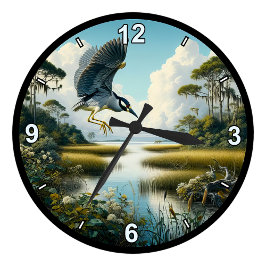 Anpassbarer Gelbkronenheron in 8 Stilen Runde Wanduhr