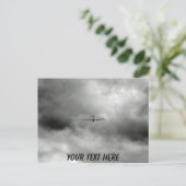 Anpassbarer Gleitschirm mit grauem Himmel Postkarte (Stehend Vorderseite)