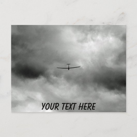 Anpassbarer Gleitschirm mit grauem Himmel Postkarte (Vorderseite)