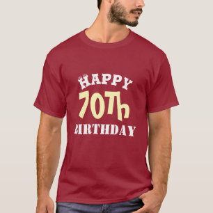 Anpassbarer glücklicher 70. Geburtstagstext T-Shirt