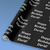 Anpassbarer glücklicher Geburtstagstext | Schwarz/ Geschenkpapier