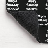 Anpassbarer glücklicher Geburtstagstext | Schwarz/ Mousepad (Ecke)