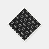 Anpassbarer glücklicher Geburtstagstext | Schwarz/ Serviette (Ecke)