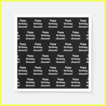 Anpassbarer glücklicher Geburtstagstext | Schwarz/