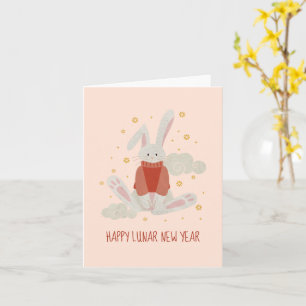 Anpassbarer glücklicher Hase Chinesisches Neujahr  Karte