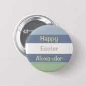 Anpassbarer glücklicher Ostertext Button (Vorne & Hinten)