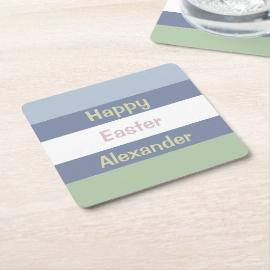 Anpassbarer glücklicher Ostertext Rechteckiger Pappuntersetzer (angewinkelt)