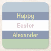 Anpassbarer glücklicher Ostertext Rechteckiger Pappuntersetzer (Vorderseite)