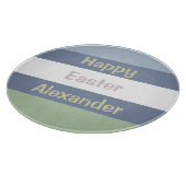 Anpassbarer glücklicher Ostertext Schneidebrett (Ecke)