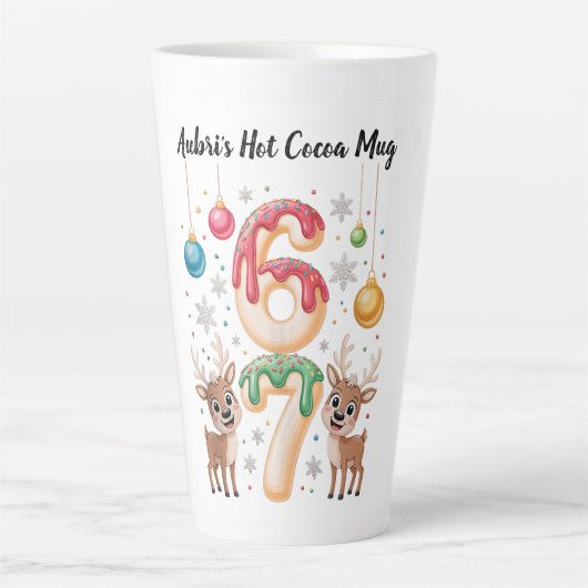 Anpassbarer Heißer Kakao-Becher – Süßes Weihnachts Milchtasse (Vorderseite)