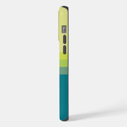 Anpassbarer, hellgelber, grün-gelber Block iPhone Hülle (Linke Seite)