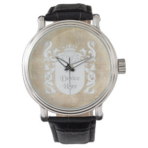 Anpassbarer heraldischer Schild Armbanduhr