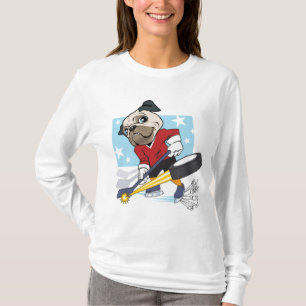 Anpassbarer Hockey-Mops T-Shirt