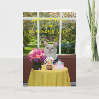 Anpassbarer hübscher Katzenweibchen-Geburtstag Karte