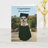 Anpassbarer Hund/Labrador-Abschluss Karte (Gelbe Blume)