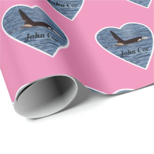 Anpassbarer John Coe Orca-Schwarzwal Pink Geschenkpapier