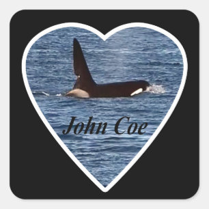 Anpassbarer John Coe Orca West Coast Coast Quadratischer Aufkleber