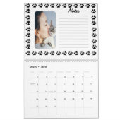 Anpassbarer Kalender mit Schwarzweißdruckmuster (Mär 2026)