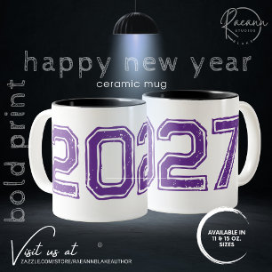 Anpassbarer Keramikbecher 2027 mit fettem Druck un Zweifarbige Tasse