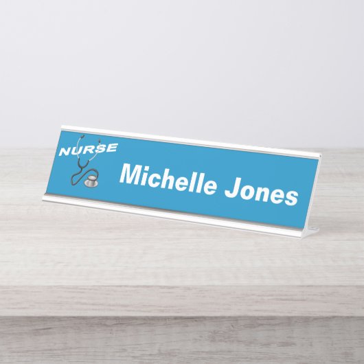 Anpassbarer Krankenname Schreibtischnamensplakette (Vorderseite )