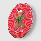 Anpassbarer Lebkuchenmann Große Wanduhr (Winkel)