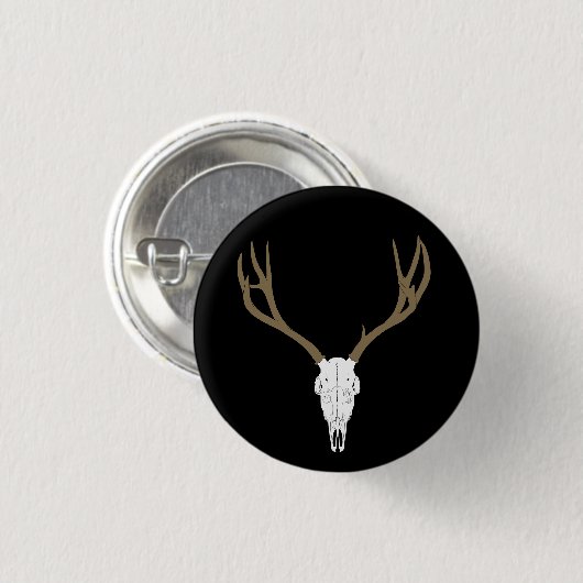 Anpassbarer Maultierhirsch-Schädel Button (Vorne & Hinten)
