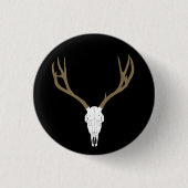 Anpassbarer Maultierhirsch-Schädel Button (Vorderseite)