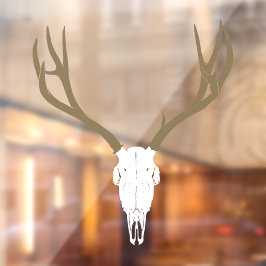 Anpassbarer Maultierhirsch-Schädel Fensteraufkleber