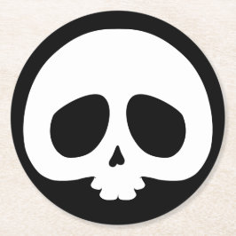 Anpassbarer Mini-Totenkopf Runder Pappuntersetzer