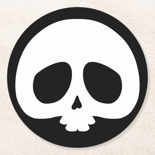 Anpassbarer Mini-Totenkopf Runder Pappuntersetzer (Vorderseite)