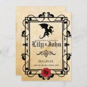 Anpassbarer mittelalterlicher Drache Einladung (Vorne/Hinten)