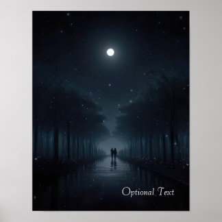Anpassbarer Mitternachtsspaziergang im Mondlicht P Poster