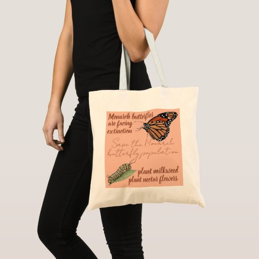 Anpassbarer Monarch-Schmetterling Tragetasche (Vorderseite (Produkt))