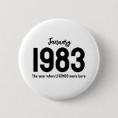 Anpassbarer Monat Jahr Text Legende Geschenk Button (Vorderseite)