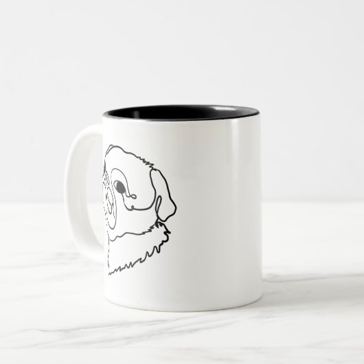 Anpassbarer Mops Zweifarbige Tasse (Vorderseite Links)