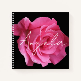 Anpassbarer Name Angela hübsche rosa Rose floral Notizblock