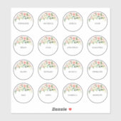 Anpassbarer Name des Ehegatten Dankeschön Sticker (Blatt)