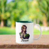 Anpassbarer Name eines gepolsterten Pflanze-Mädche Zweifarbige Tasse