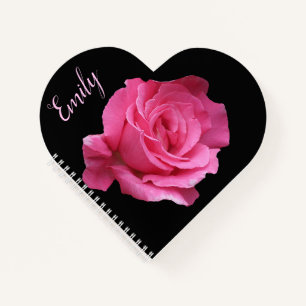 Anpassbarer Name Emily hübsche rosa Rosenblumen Notizblock
