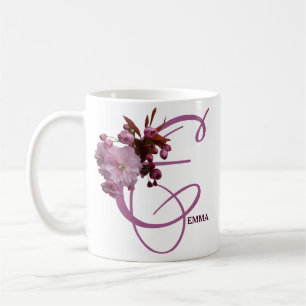 Anpassbarer Name Emma rosa Rosen Blumen vintage Kaffeetasse