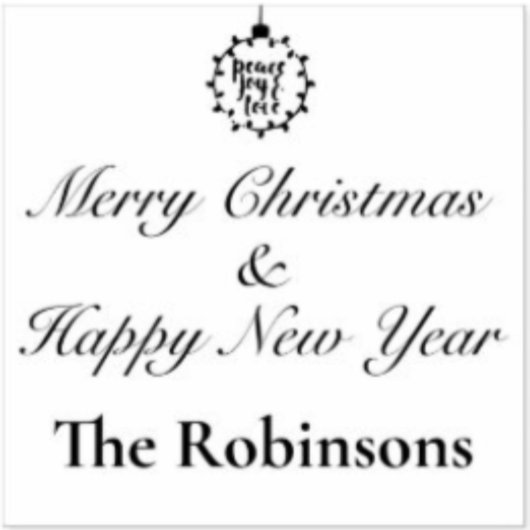 Anpassbarer Name Frohe Weihnachten und Glück im ne Gummistempel