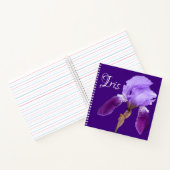 Anpassbarer Name Iris hübsche lila Blume boho Notizblock (Innenseite)