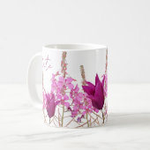 Anpassbarer Name Kate pink tulip wild Blume Kaffeetasse (Vorderseite Links)