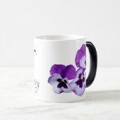 Anpassbarer Name Mary lila pansy blumenboho Verwandlungstasse (VorderseiteRechts)