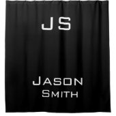 Anpassbarer Name, minimalistische Initialen Duschvorhang (Vorderseite)