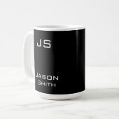 Anpassbarer Name, minimalistische Initialen Kaffeetasse (Vorderseite Links)